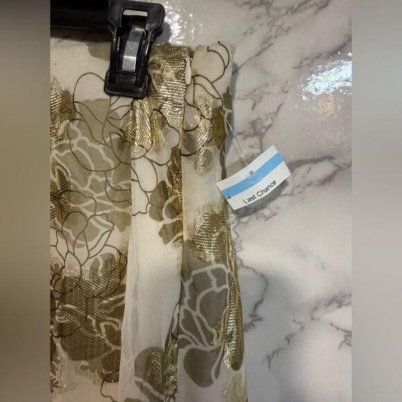 NEW Vince Camuto Metallic Floral-Print Midi Skirt Floral Maxi Skirt Size S - Picture 5 of 10